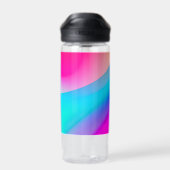 Abstrakte Pastellfarben in Rosa Trinkflasche (Rückseite)