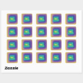 abstrakte Pastellfarben Quadratischer Aufkleber (Blatt)