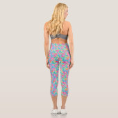 Abstrakte Pastellfarben Rasen Korallenriff Wasserf Capri Leggings (Rückseite)