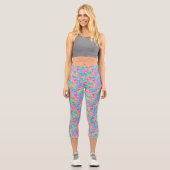 Abstrakte Pastellfarben Rasen Korallenriff Wasserf Capri Leggings (Vorderseite)
