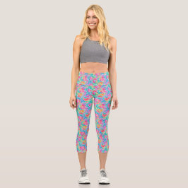 Abstrakte Pastellfarben Rasen Korallenriff Wasserf Capri Leggings