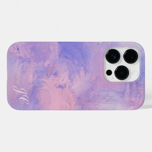 Abstrakte Pastellfarben Rosa und Blau Case-Mate iPhone Hülle (Rückseite (Horizontal))