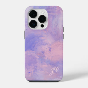 Abstrakte Pastellfarben Rosa und Blau iPhone 14 Pro Hülle