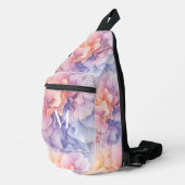 Abstrakte pastellfarbene Blume Muster, Girl Crossbody Bag (Rechte Ecke)