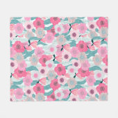 Abstrakte pastellfarbene Blumenmuster. Schöne Rosa Fleecedecke (Vorderseite (Horizontal))
