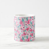 Abstrakte pastellfarbene Blumenmuster. Schöne Rosa Kaffeetasse (Mittel)