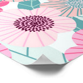 Abstrakte pastellfarbene Blumenmuster. Schöne Rosa Poster (Ecke)