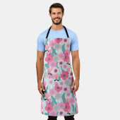 Abstrakte pastellfarbene Blumenmuster. Schöne Rosa Schürze (Getragen)
