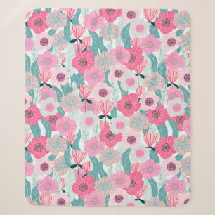 Abstrakte pastellfarbene Blumenmuster. Schöne Rosa Sherpadecke