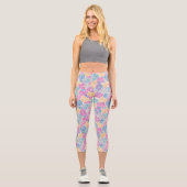 Abstrakte, pastellfarbene Formen Capri Leggings (Vorderseite)