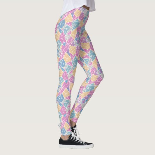 Abstrakte, pastellfarbene Formen Leggings (Rechts)