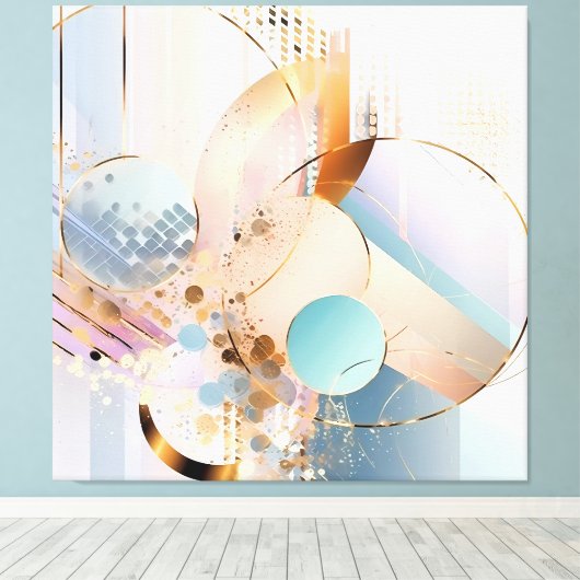 Abstrakte pastellfarbene moderne geometrische Must Leinwanddruck (Insitu (Holzboden))
