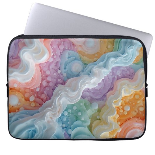 Abstrakte Pastellfarbenwellen Laptopschutzhülle (Vorderseite)