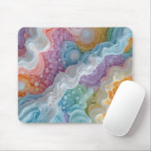Abstrakte Pastellfarbenwellen Mousepad (Mit Mouse)