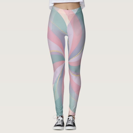 Abstrakte Pastellfarbige Leggings (Vorderseite)
