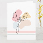 Abstrakte Pastellfloral Faltkarte Karte (Gelbe Blume)