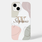 Abstrakte Pastellformen mit Name Monogram Case-Mate iPhone Hülle (Rückseite)