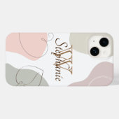 Abstrakte Pastellformen mit Name Monogram Case-Mate iPhone Hülle (Rückseite (Horizontal))