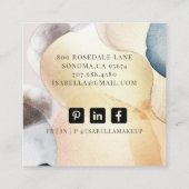 Abstrakte Pastellformen Quadratische Visitenkarte (Rückseite)