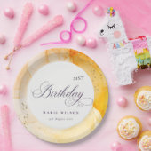 Abstrakte Pastellgelbe Orange jeden Geburtstag Pappteller (Party)