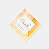 Abstrakte Pastellgelbe Orange jeden Geburtstag Serviette (Ecke)