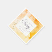 Abstrakte Pastellgelbe Orange Süße 16 Geburtstag Serviette (Ecke)