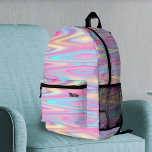 abstrakte pastellgeometrische Muster Bedruckter Rucksack<br><div class="desc">Pastellhintergrund</div>
