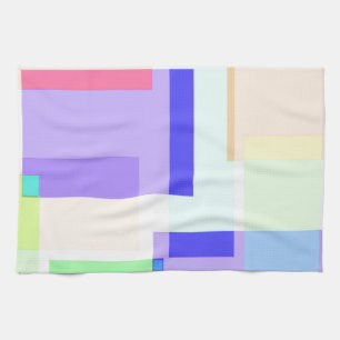 Abstrakte Pastellquadrate Amethyst Geschirrtuch