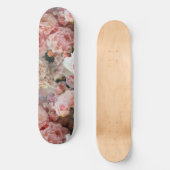 Abstrakte pastellrosa Rosa-Overlay-Pixelart Skateboard (Vorderseite)