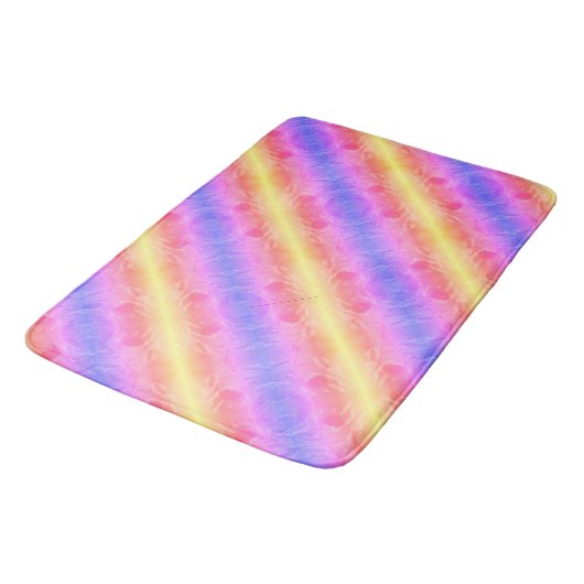 abstrakte Pastellstreifen Badematte (Schrägansicht)