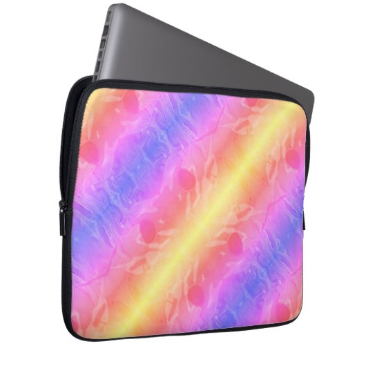 abstrakte Pastellstreifen Laptopschutzhülle (Vorne Rechts)