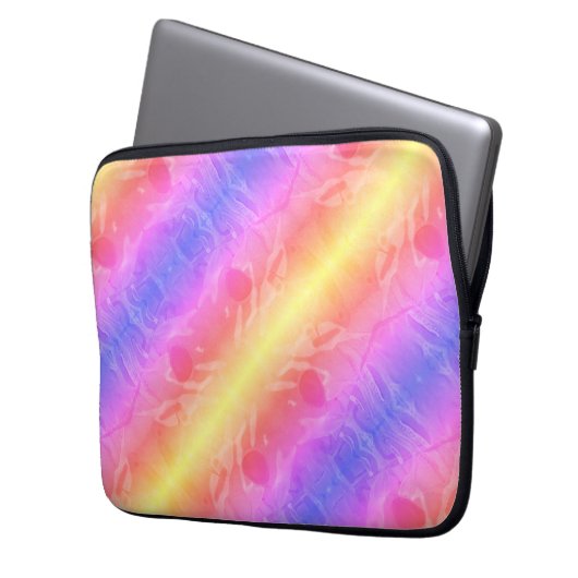 abstrakte Pastellstreifen Laptopschutzhülle (Vorderseite Links)