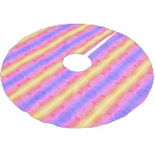 abstrakte Pastellstreifen Polyester Weihnachtsbaumdecke (Schrägansicht)