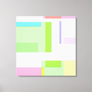 Abstrakte Pastelplätze Neon Green Leinwanddruck