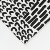 Abstrakte Patchwork-Karte - Schwarz auf Weiß Fleecedecke (Ecke)