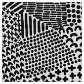 Abstrakte Patchwork-Karte - Schwarz auf Weiß Stoff (Nahaufnahme)