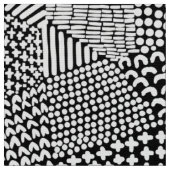 Abstrakte Patchwork-Karte - Weiß auf Schwarz Stoff (Nahaufnahme)