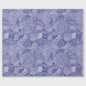 Abstrakte Patchwork Map - Deep Navy Blue on White Geschenkpapier (Flach)