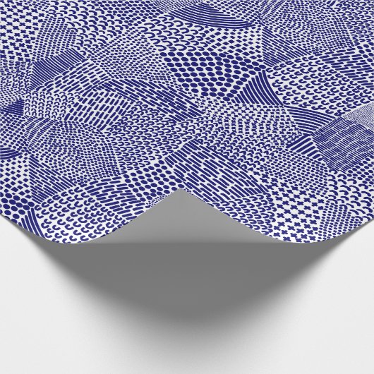 Abstrakte Patchwork Map - Deep Navy Blue on White Geschenkpapier (Ecke)