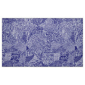 Abstrakte Patchwork Map - Deep Navy Blue on White Stoff (Fat Quarter (45,7 x 55,9 cm))