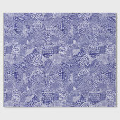 Abstrakte Patchwork Map - White on Deep Navy Blue Geschenkpapier (Flach)