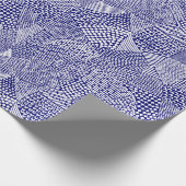 Abstrakte Patchwork Map - White on Deep Navy Blue Geschenkpapier (Ecke)