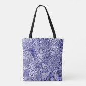 Abstrakte Patchwork Map - White on Deep Navy Blue Tasche (Rückseite)