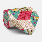 Abstrakte Patchwork-Quilting-Quilt-Retro Krawatte (Gerollt)
