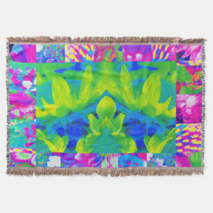 Abstrakte Patchwork-Sonnenblumen-Garten-Collage Decke