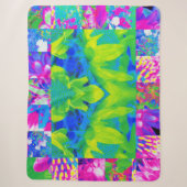 Abstrakte Patchwork-Sonnenblumen-Garten-Collage Sherpadecke (Vorderseite)