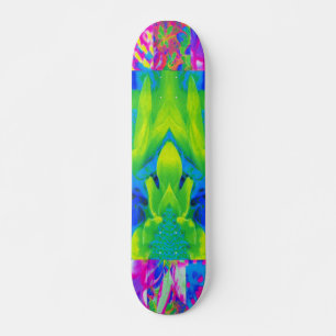 Abstrakte Patchwork-Sonnenblumen-Garten-Collage Skateboard