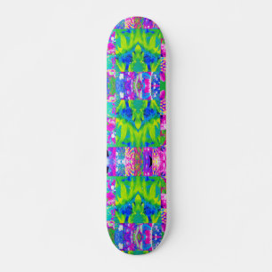 Abstrakte Patchwork-Sonnenblumen-Garten-Collage Skateboard
