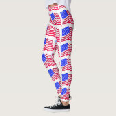 Abstrakte Patriotische Lady Leggings (Links)