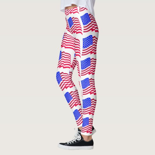 Abstrakte Patriotische Lady Leggings (Links)